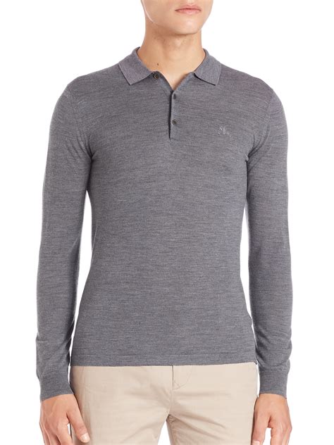 burberry polo donna saldi|Wool Polo Shirt in Mid grey .